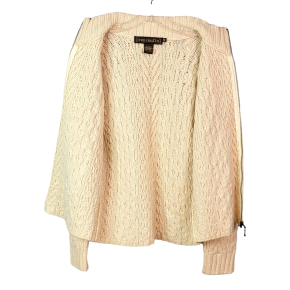 Inis Crafts 100% Merino Wool Made in Ireland Cable Knit Zip Up Heavy Sweater M - Picture 6 of 14